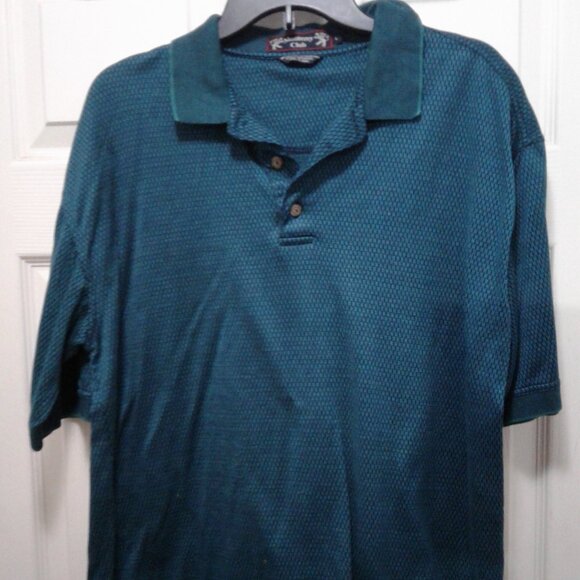 Monterey Club Large Black/Green Short Sleeve Golf Shirt - Picture 1 of 4